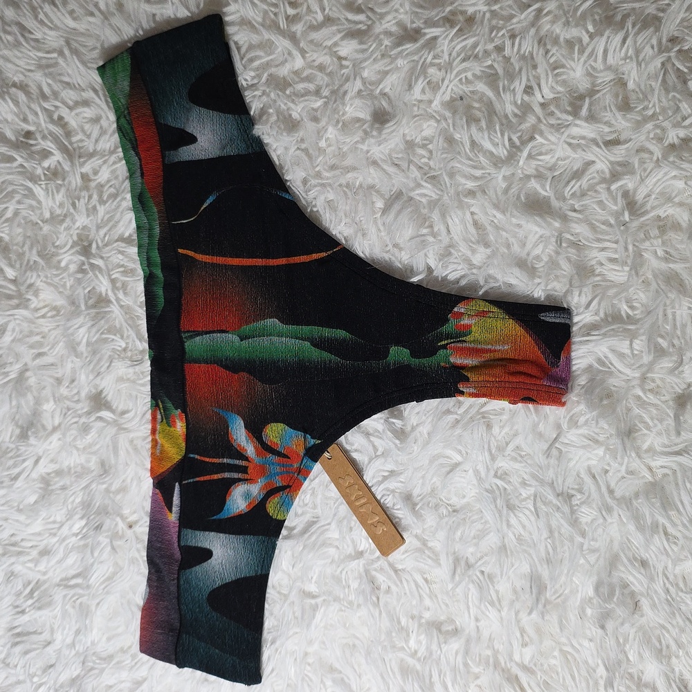 SKIMS Summer Mesh Thong Firpal Print Womens 4X NWT